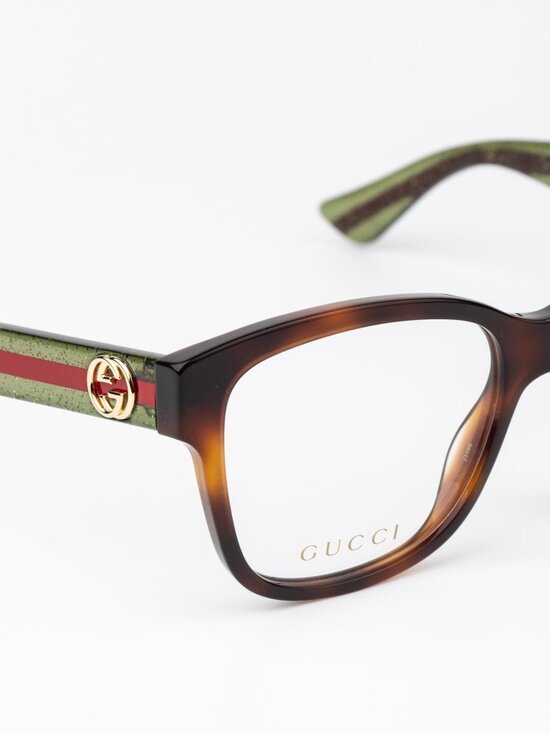 Gucci Women Eyeglasses Havana Square GG0038O 002 NEW AUTHENTIC main image 7